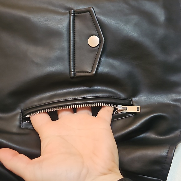 Nine West Size XL Black Faux Leather Jacket - Picture 3 of 10